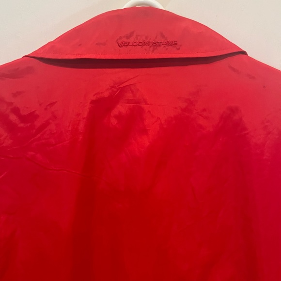 Volcom Coaches Jacket Red Size M snap button water resistant - Picture 6 of 9